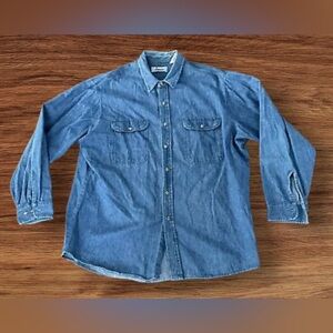Vintage 70’s Roebucks Denim‎ Shirt Size 2XL Men Blue